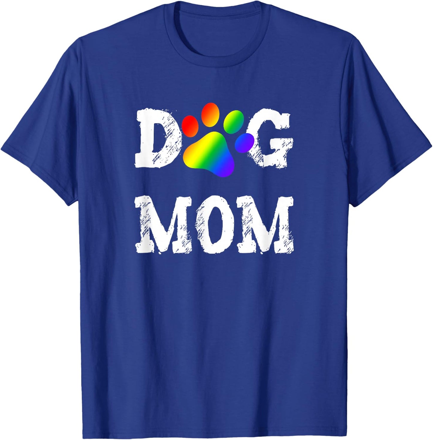 Lesbian Dog Mom Gift Gay Pride Dog Lover Rainbow Puppy Paw Women Kids T-Shirt - T-Shirt | Royal