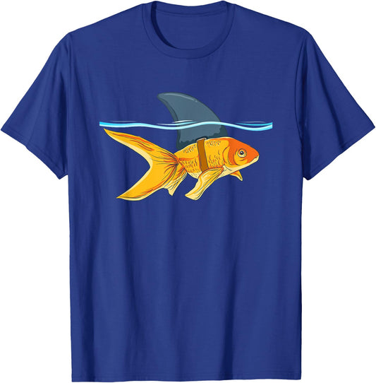 Goldfish with Fin Shark Funny Fish T-Shirt - T-Shirt | Royal