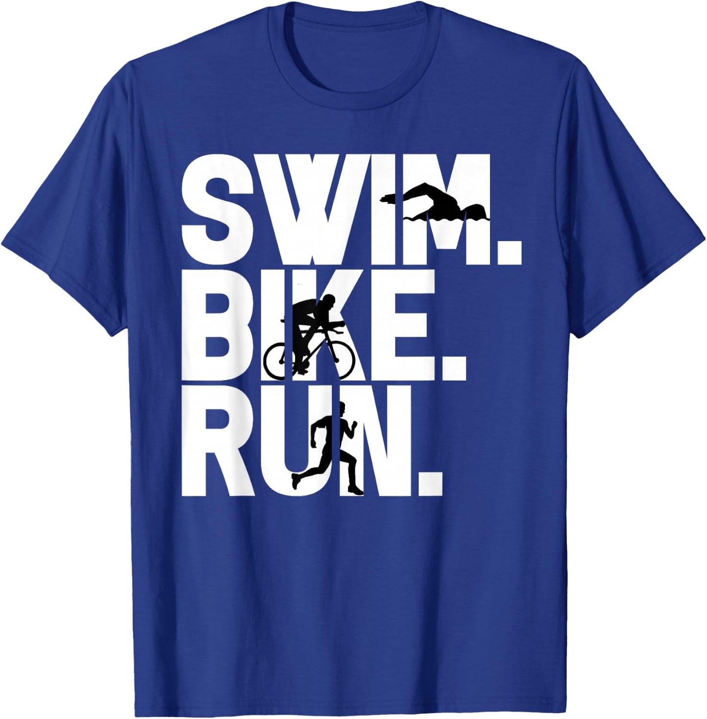 Swim Bike Run Triathlon Triathlete Athletics Gift T-Shirt - T-Shirt | Royal