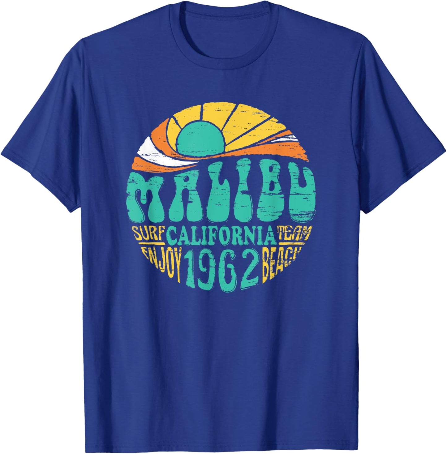 Malibu California Retro Surf Team Beach Shirt Women Kids T-Shirt - T-Shirt | Royal