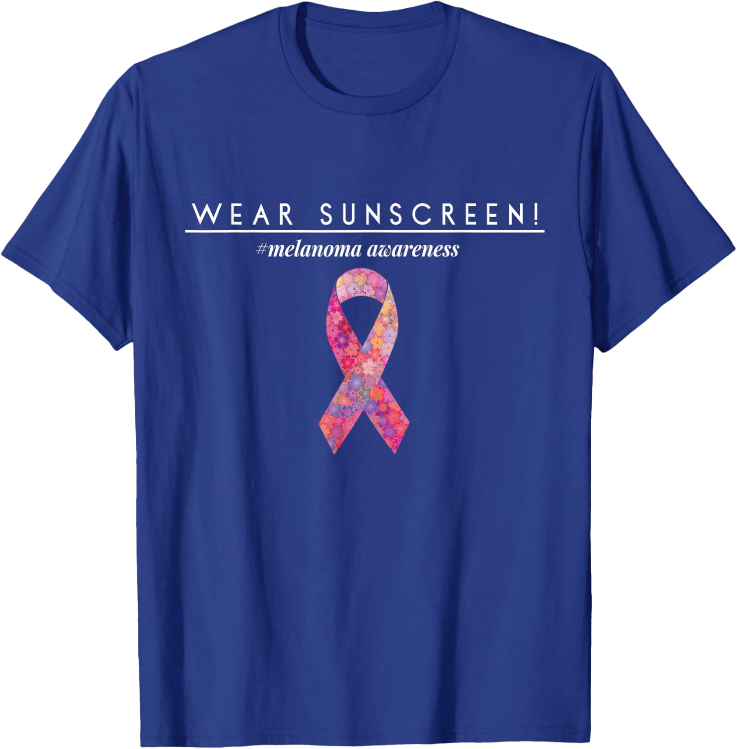 Wear Sunscreen T Shirt Melanoma Skin Cancer Awareness Shirt T-Shirt - T-Shirt | Royal