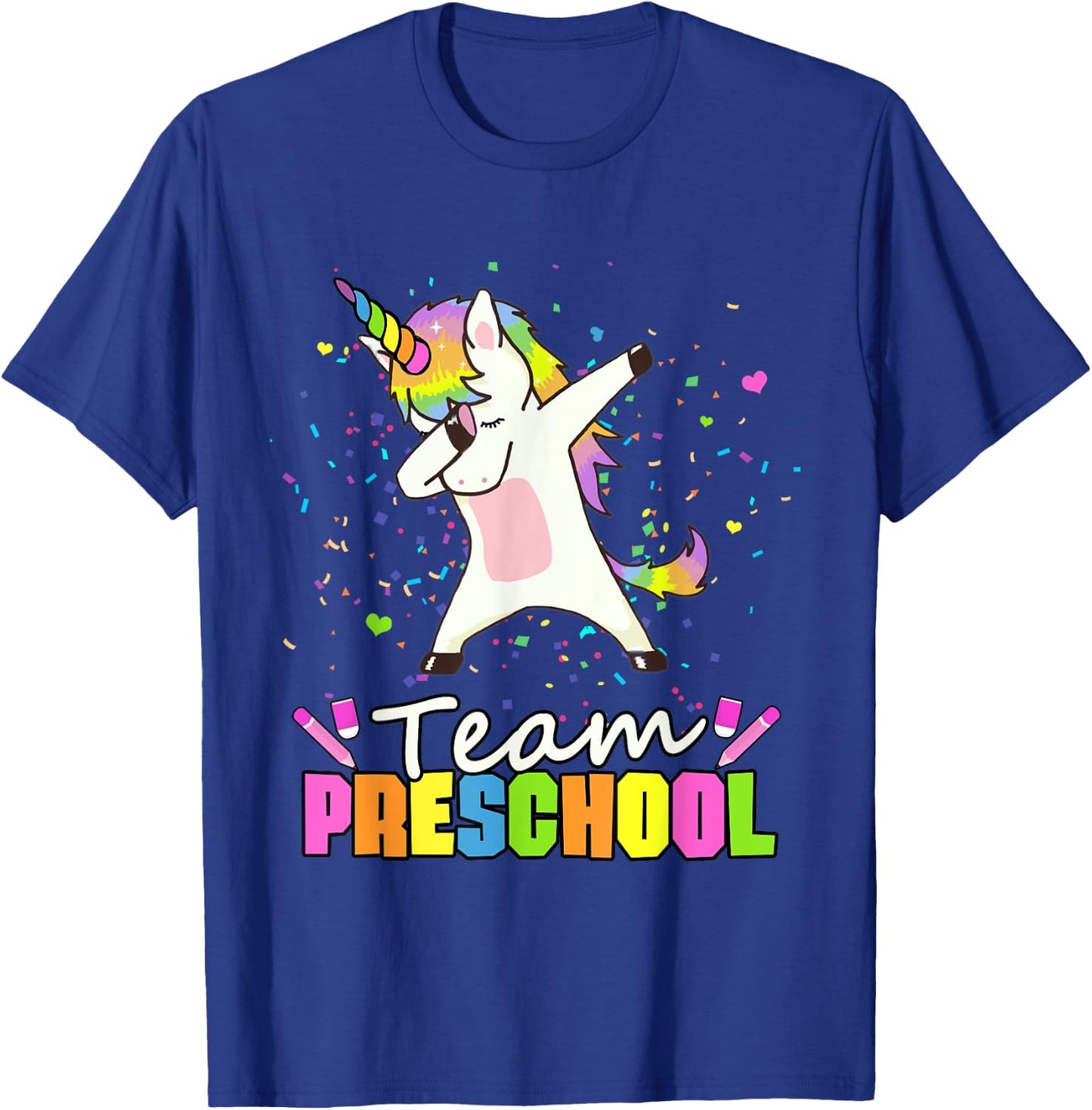 Team Preschool Unicorn Team Pre-K Preschool Crew T-Shirt - T-Shirt | Royal