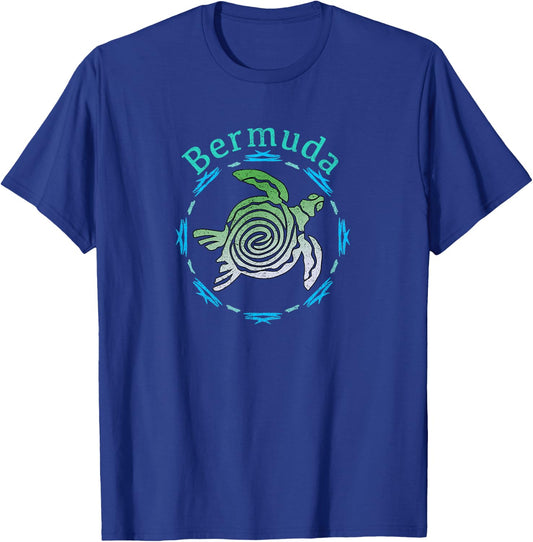 Bermuda Vintage Tribal Turtle Gift T-Shirt - T-Shirt | Royal
