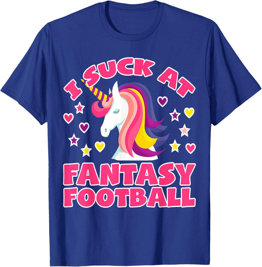 Suck At Fantasy Football Shirt | Funny Unicorn Loser Trophy T-Shirt - T-Shirt | Royal