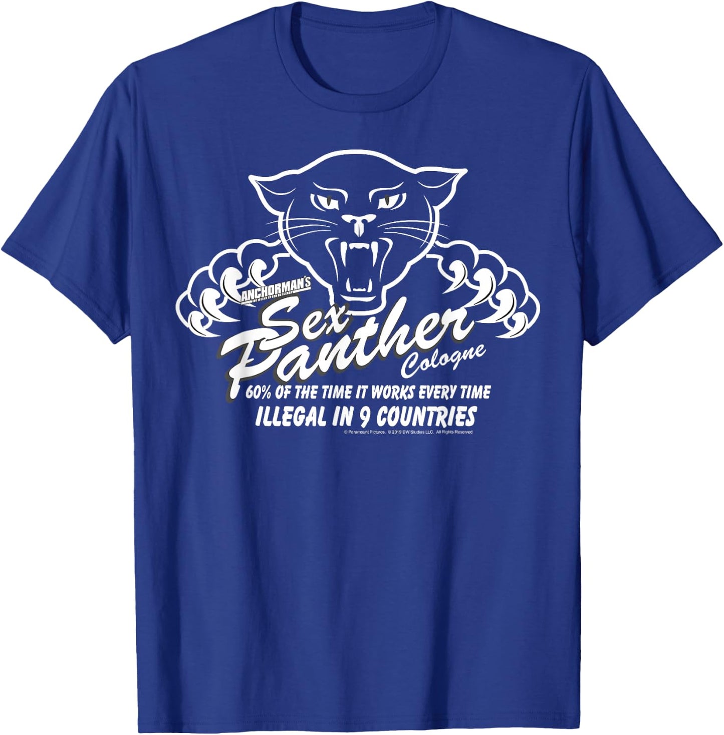 Anchorman Sex Panther Cologne Illegal in 9 Countries T-Shirt - T-Shirt | Royal