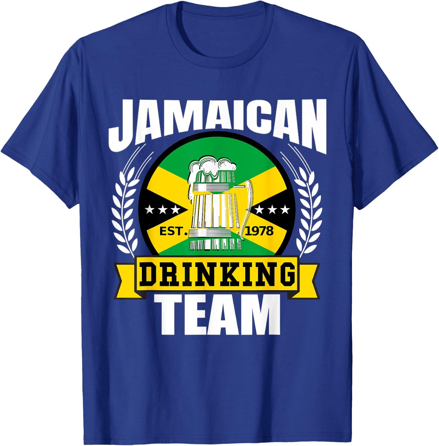 Jamaican Drinking Team Funny Jamaica Flag Beer Party Gift T-Shirt - T-Shirt | Royal
