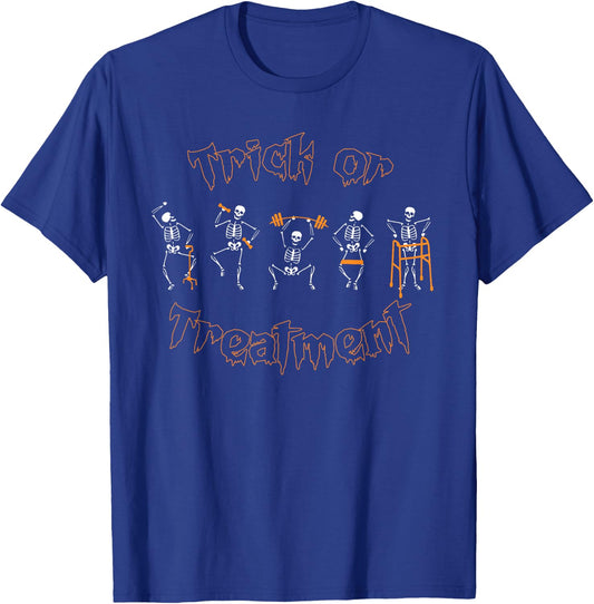 Trick or Treatment PT Physical Therapy Therapist Halloween T-Shirt - T-Shirt | Royal