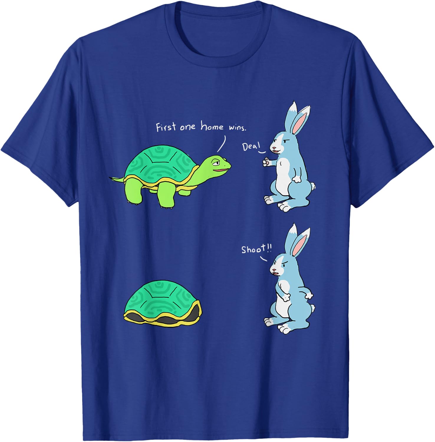 Tortoise Beats The Hare First One Home Wins T-Shirt - T-Shirt | Royal