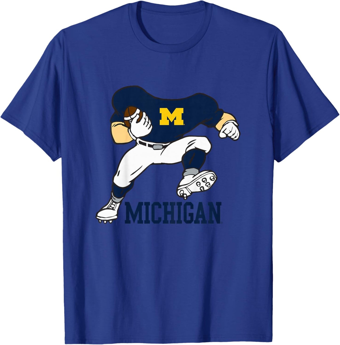 Kids Michigan Wolverines Kids Football Player Gray T-Shirt - T-Shirt | Royal