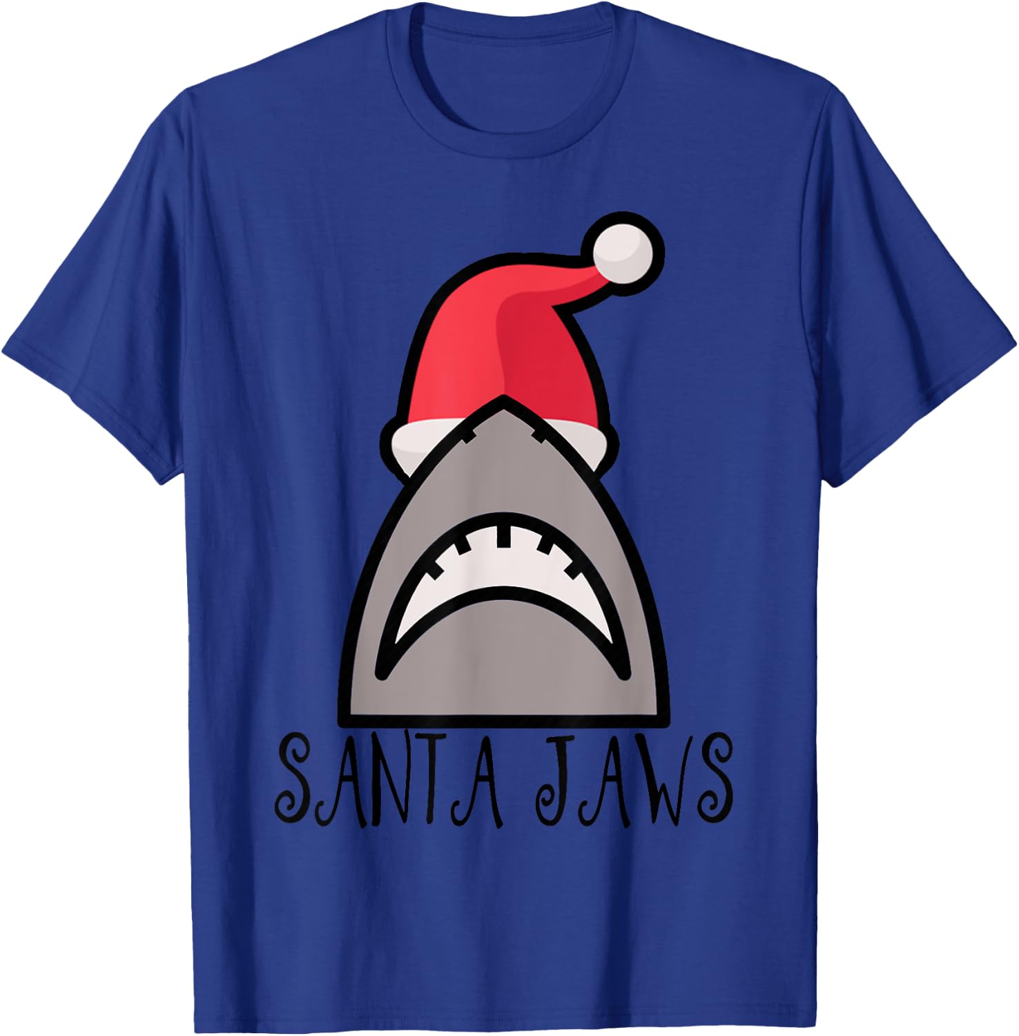 SANTA JAWS SHARK CHRISTMAS SHIRT- CHRISTMAS AT THE BEACH Men Women Kids T-Shirt - T-Shirt | Royal