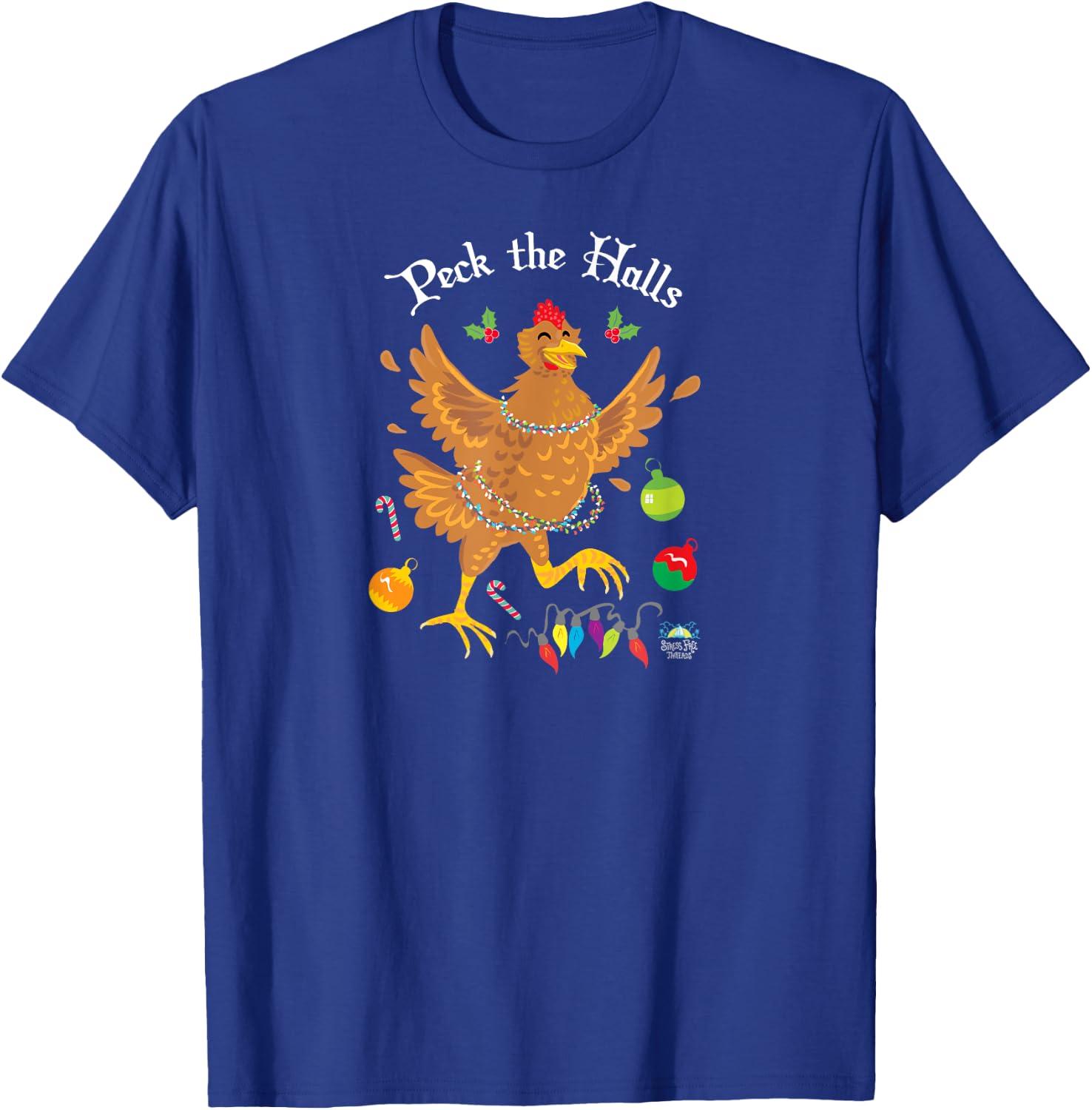 Peck the Halls Chicken Christmas Shirt T-Shirt - T-Shirt | Royal