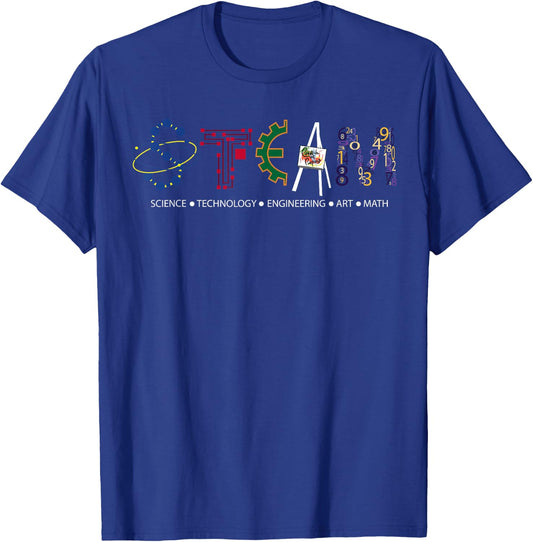 STEAM Science Technology Engineering Art Math for Teachers T-Shirt - T-Shirt | Royal