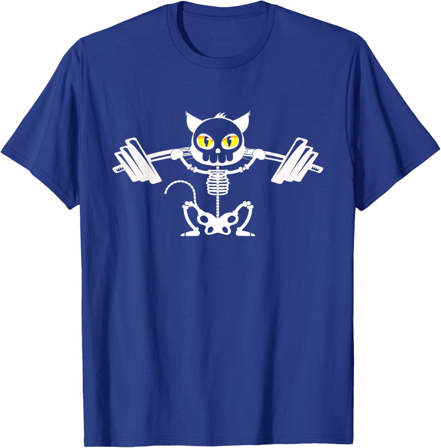 Cat Skeleton Deadlift Powerlifting T-Shirt - T-Shirt | Royal