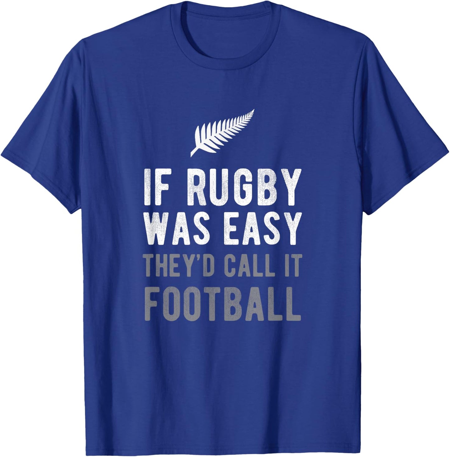 Funny New Zealand Rugby NZ Silver Fern Football Gift T-Shirt - T-Shirt | Royal