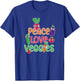 Peace Love Veggies Funny Vegan Veganism Vegetarian T-Shirt - T-Shirt | Royal