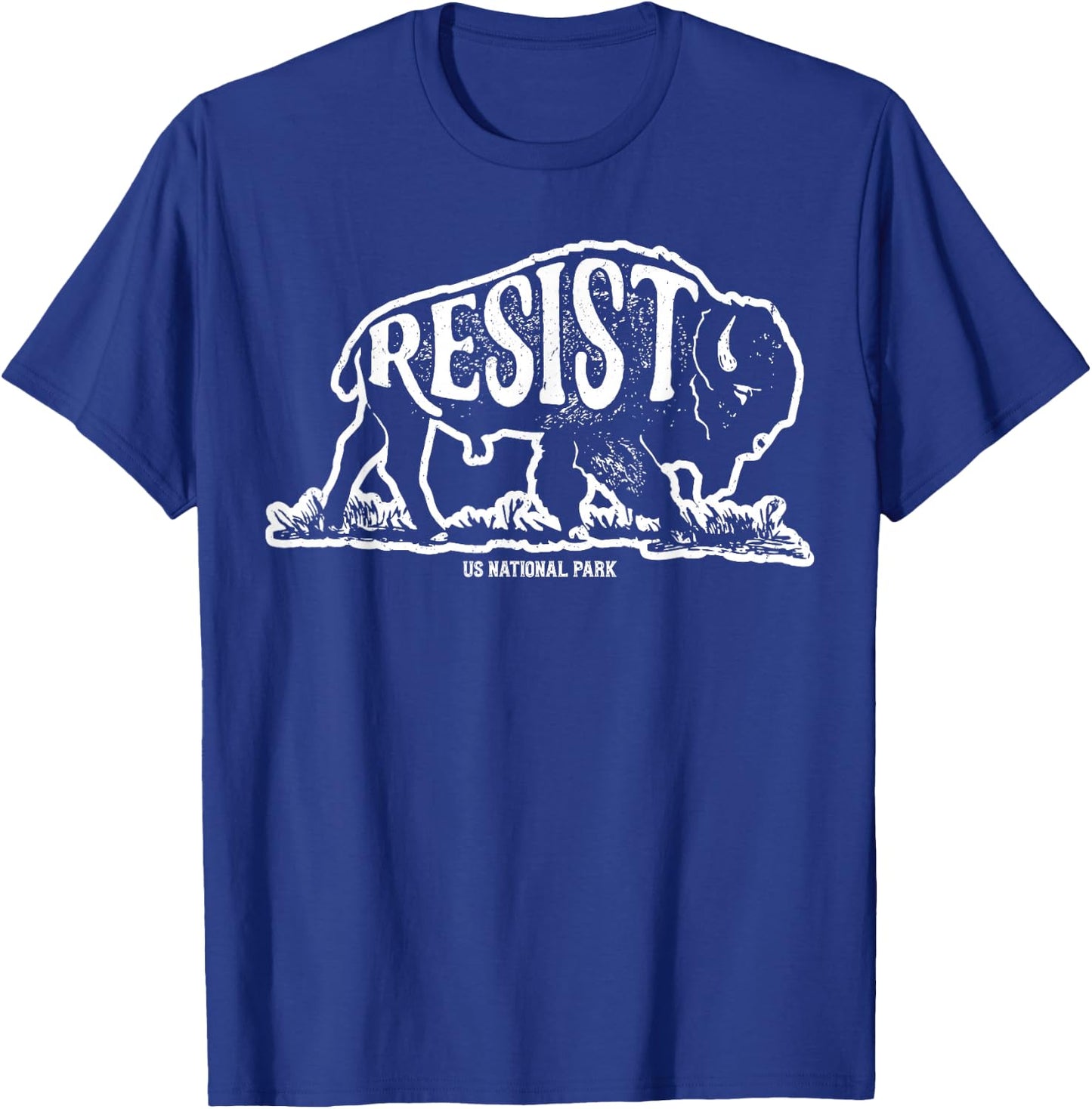 ALT US National Park Resist Service T shirt Bison Vintage T-Shirt - T-Shirt | Royal