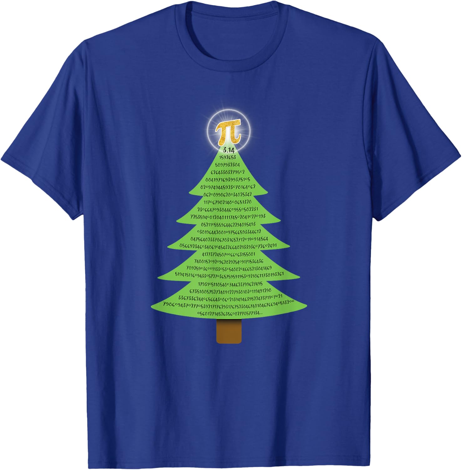 Pi 3.14 Christmas Tree Gift Math Lovers Student Teacher Men Women Kids T-Shirt - T-Shirt | Royal