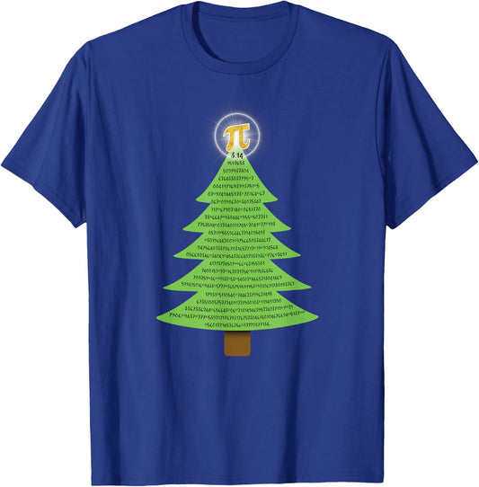 Pi 3.14 Christmas Tree Gift Math Lovers Student Teacher Men Women Kids T-Shirt - T-Shirt | Royal
