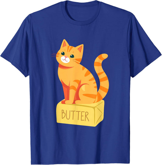 Cute The butter cat had a cat sitting on a stick of butter T-Shirt - T-Shirt | Royal