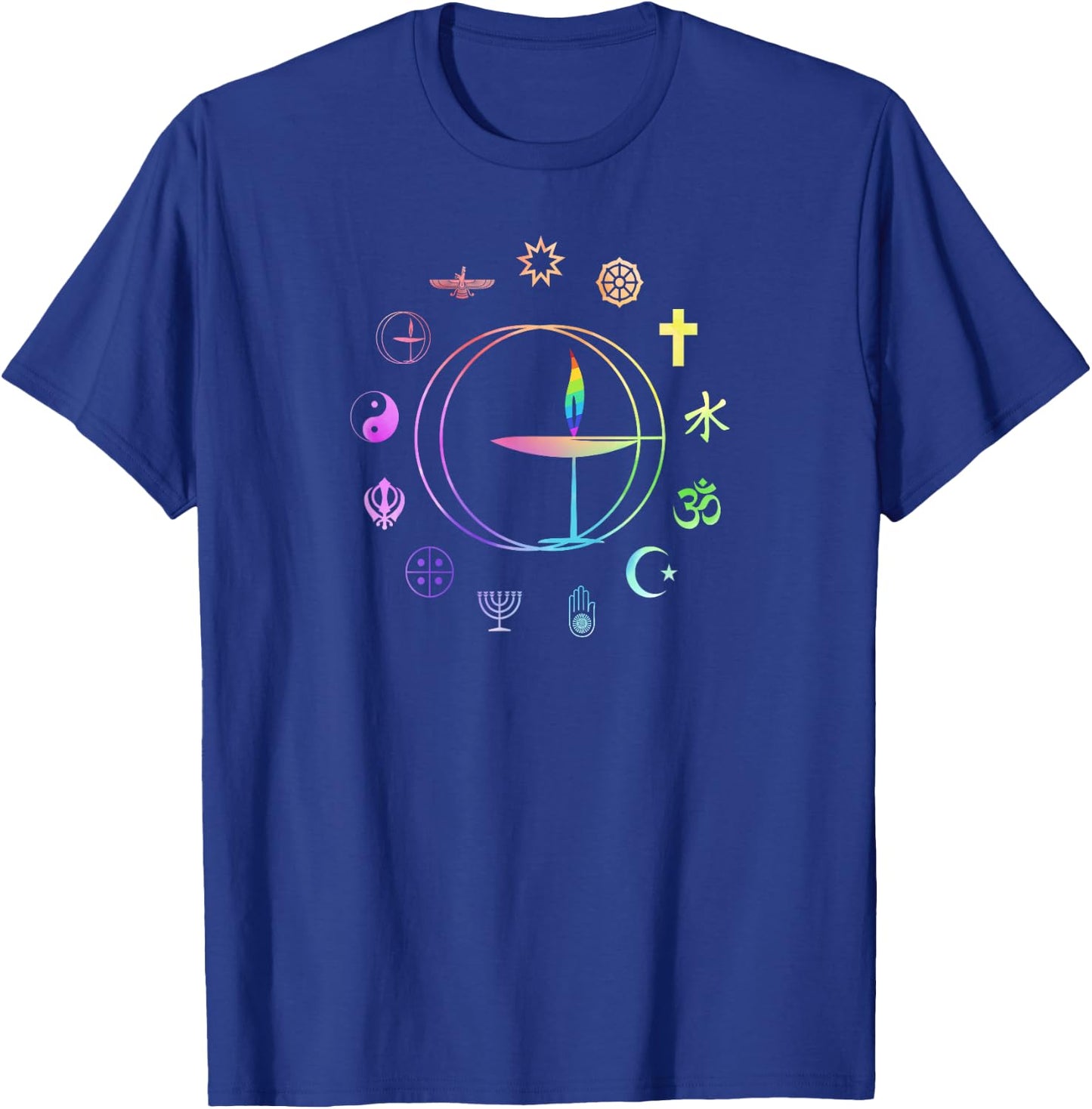 Unitarian Universalist T Shirt - Rainbow UU Chalice T-Shirt - T-Shirt | Royal