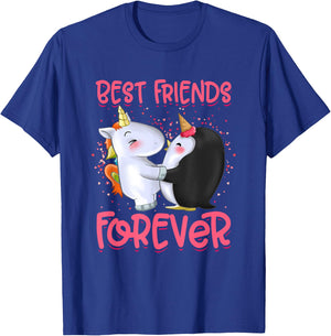 Girls Unicorn Clothes Dress Penguin Outfit Stuff Gift BFF T-Shirt - T-Shirt | Royal