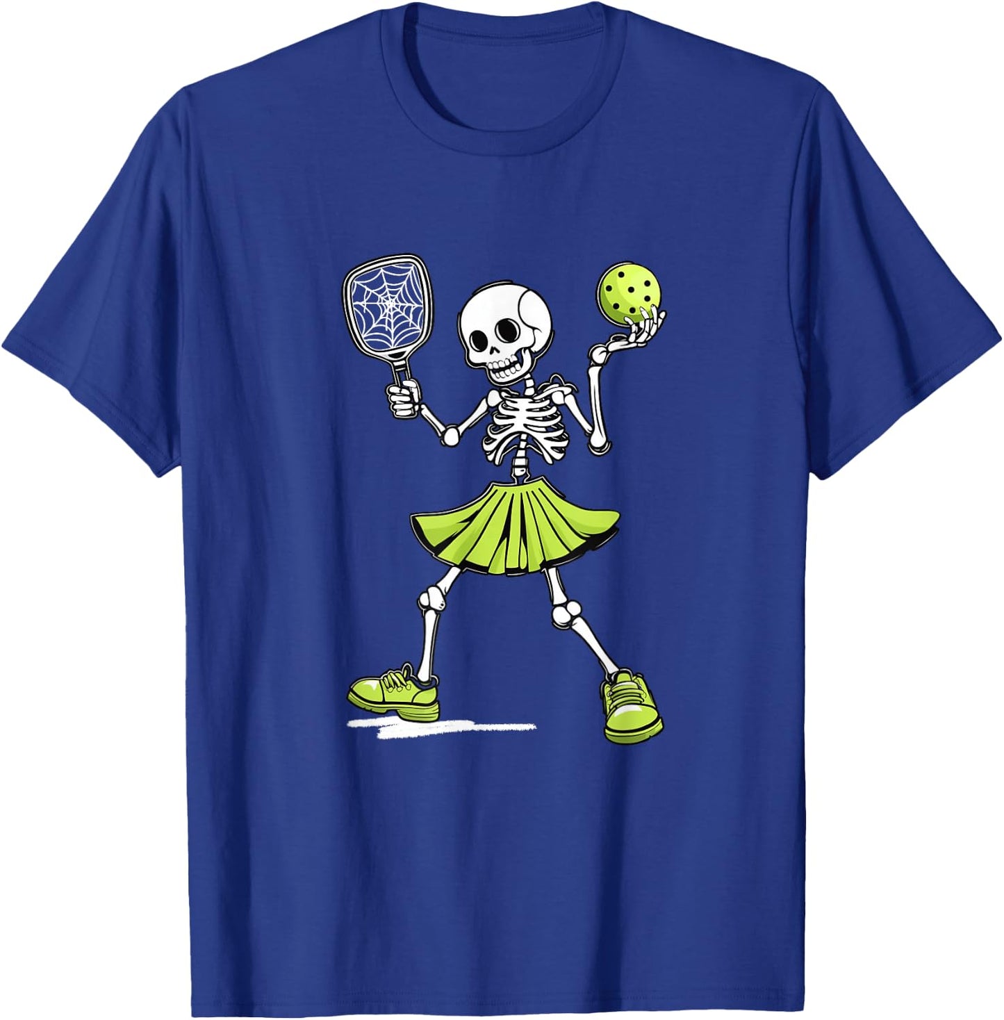 Spooky Pickleball Halloween Skeleton Costume Women T-Shirt - T-Shirt | Royal