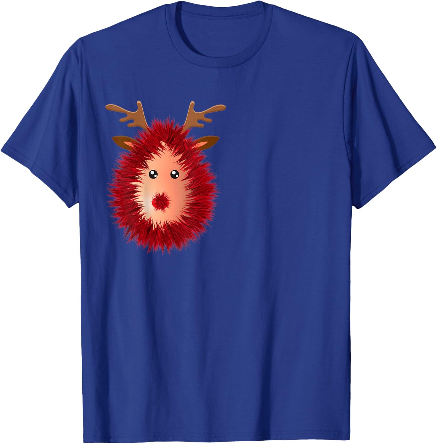 Funny Reindeer Boobs Ugly Christmas Sweater Tinsel Deer Nose T-Shirt - T-Shirt | Royal