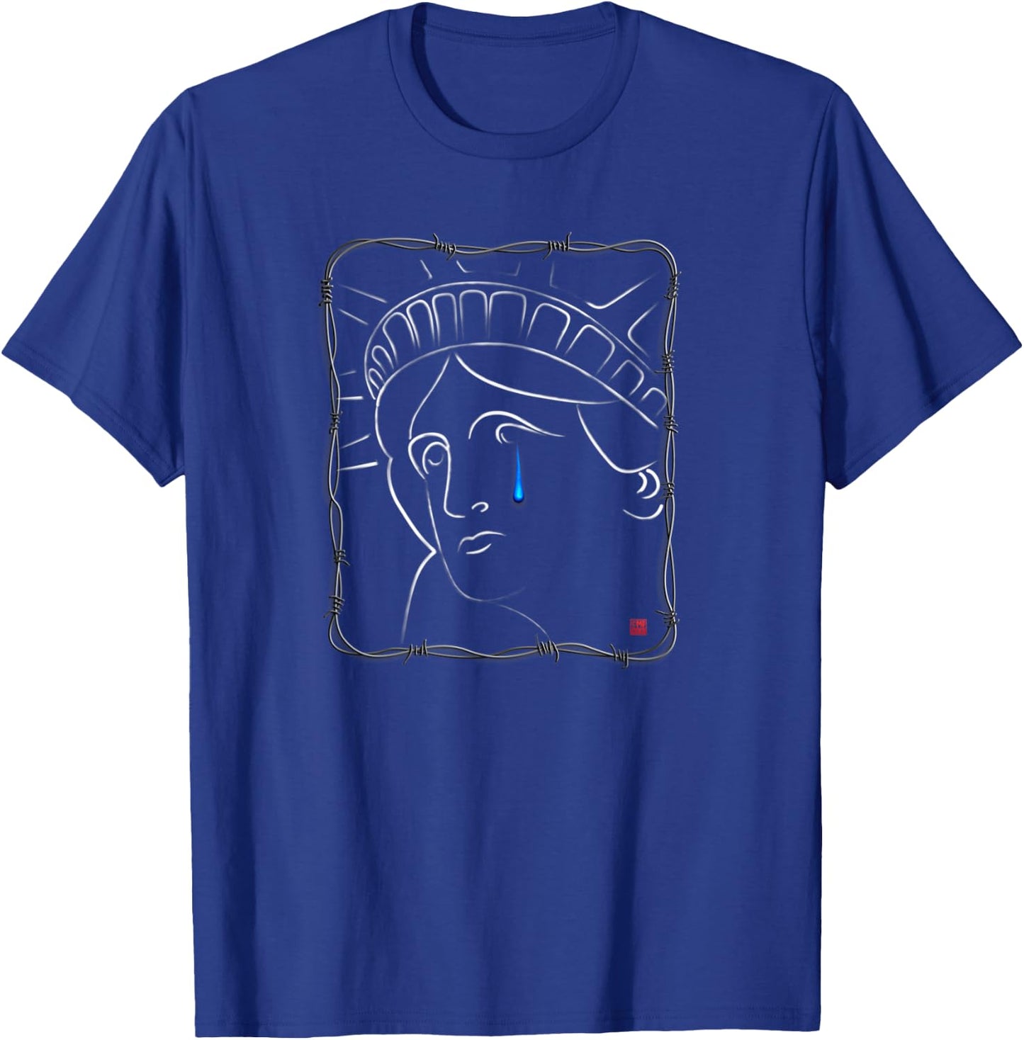Statue Of Liberty Crying T-Shirt - T-Shirt | Royal