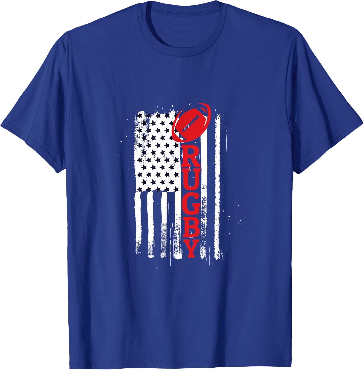 USA Flags Rugby Vintage Gift Fun T-Shirt - T-Shirt | Royal