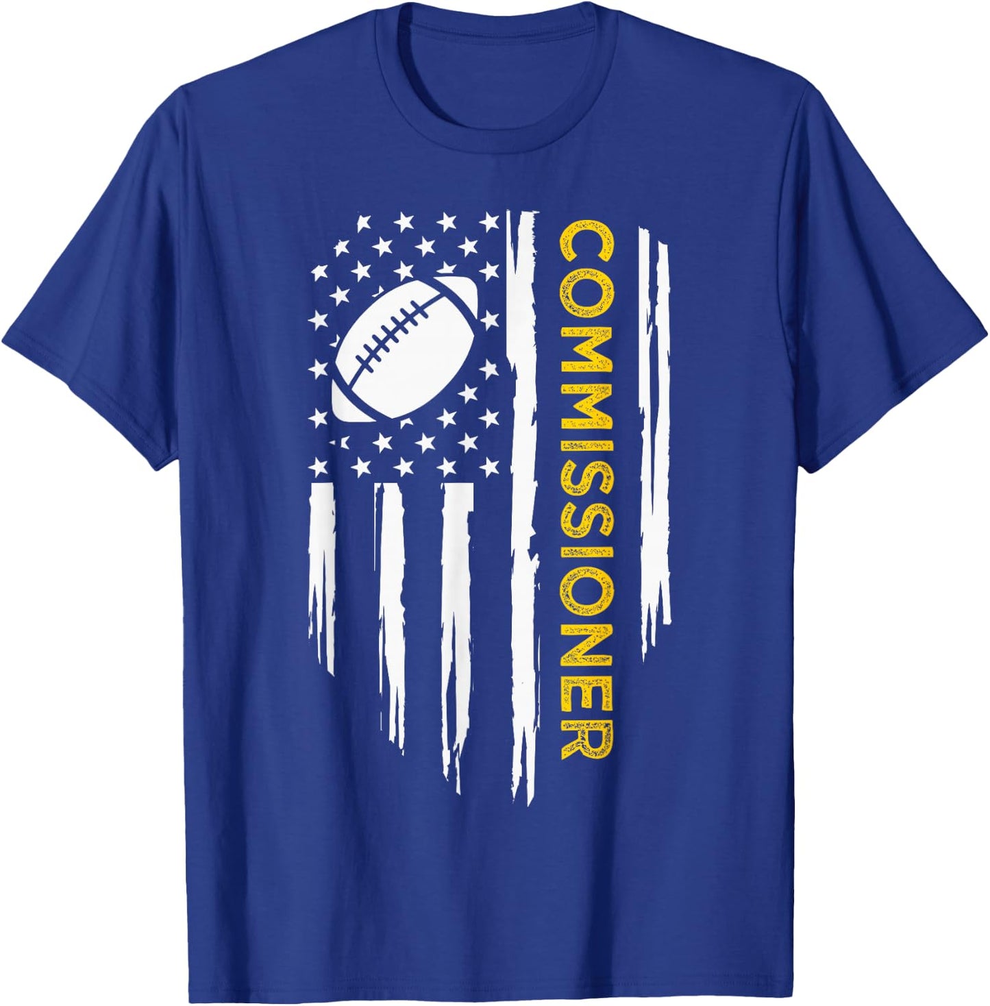 Commissioner Fantasy Football - American Commish Flag T-Shirt - T-Shirt | Royal