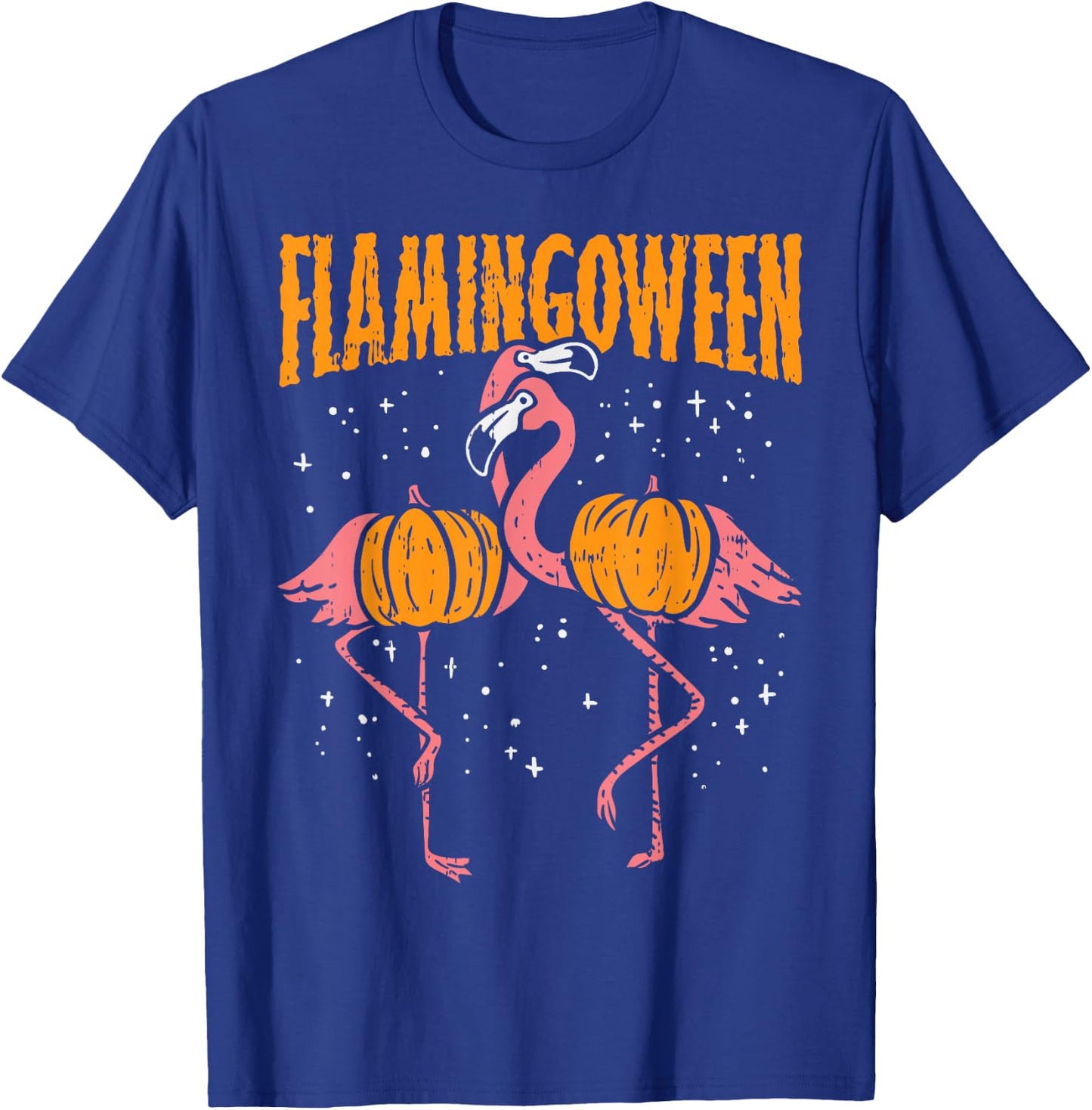 Flamingoween Pumpkin Flamingos Funny Bird Halloween Costume T-Shirt - T-Shirt | Royal