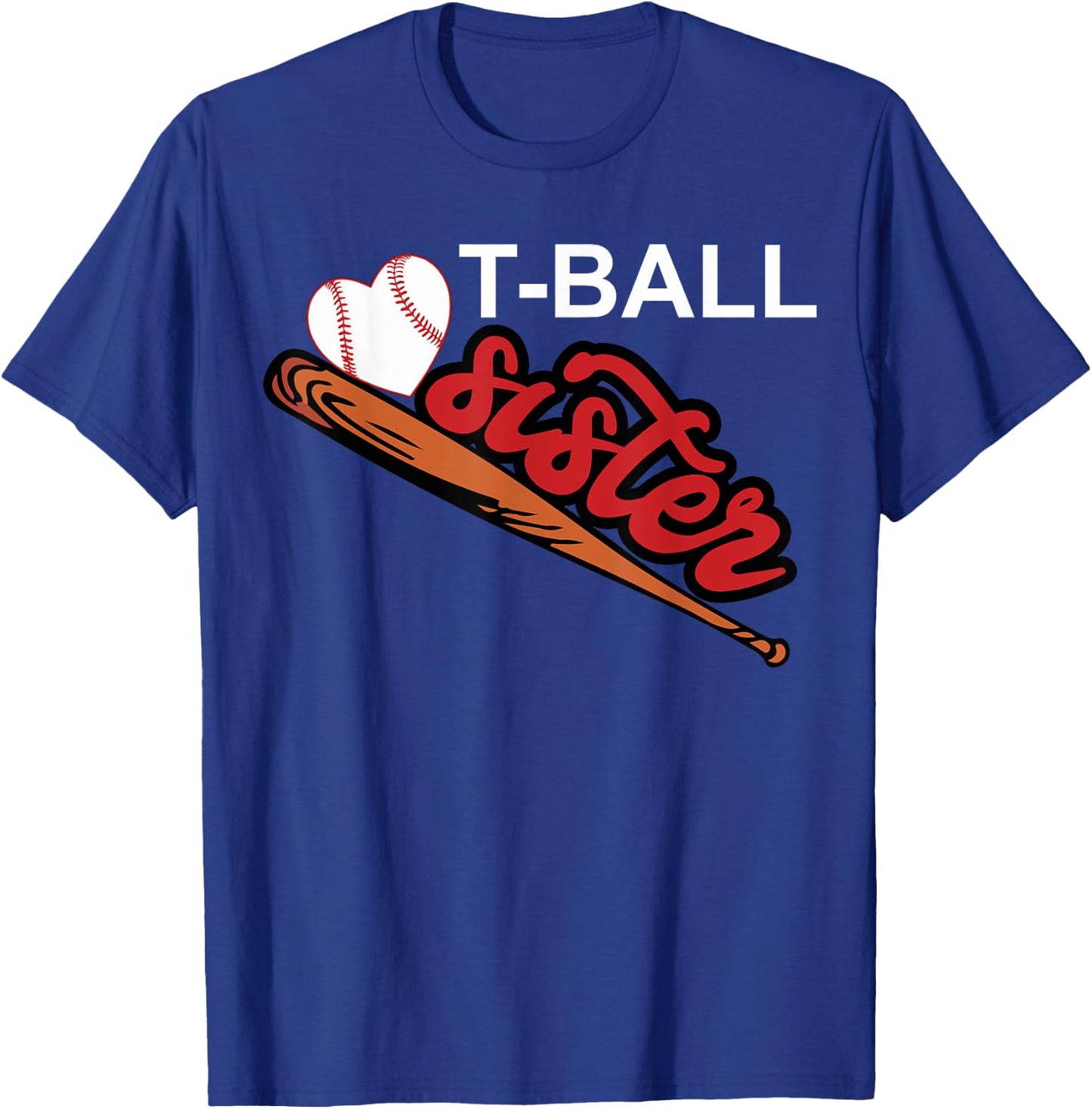 T-ball Sister Shirt | Cute Female Sibling Player Gift T-Shirt - T-Shirt | Royal