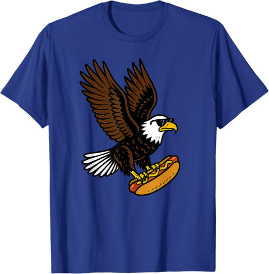 Hot Dogs USA Eagle 4th of July America Cool Rizz Kids Summer T-Shirt - T-Shirt | Royal