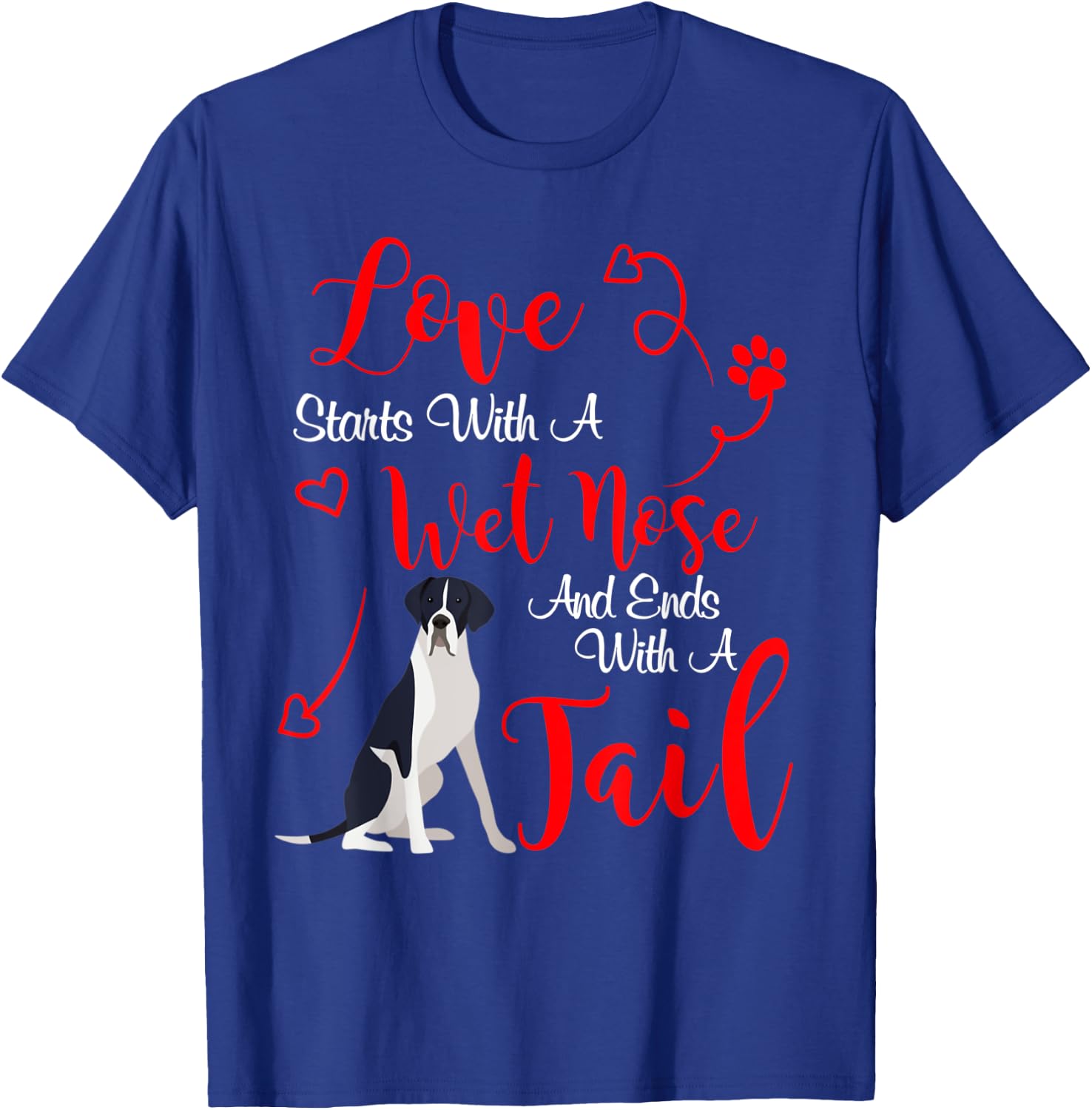My Great Dane Dog Mantle Valentines Day T-Shirt - T-Shirt | Royal