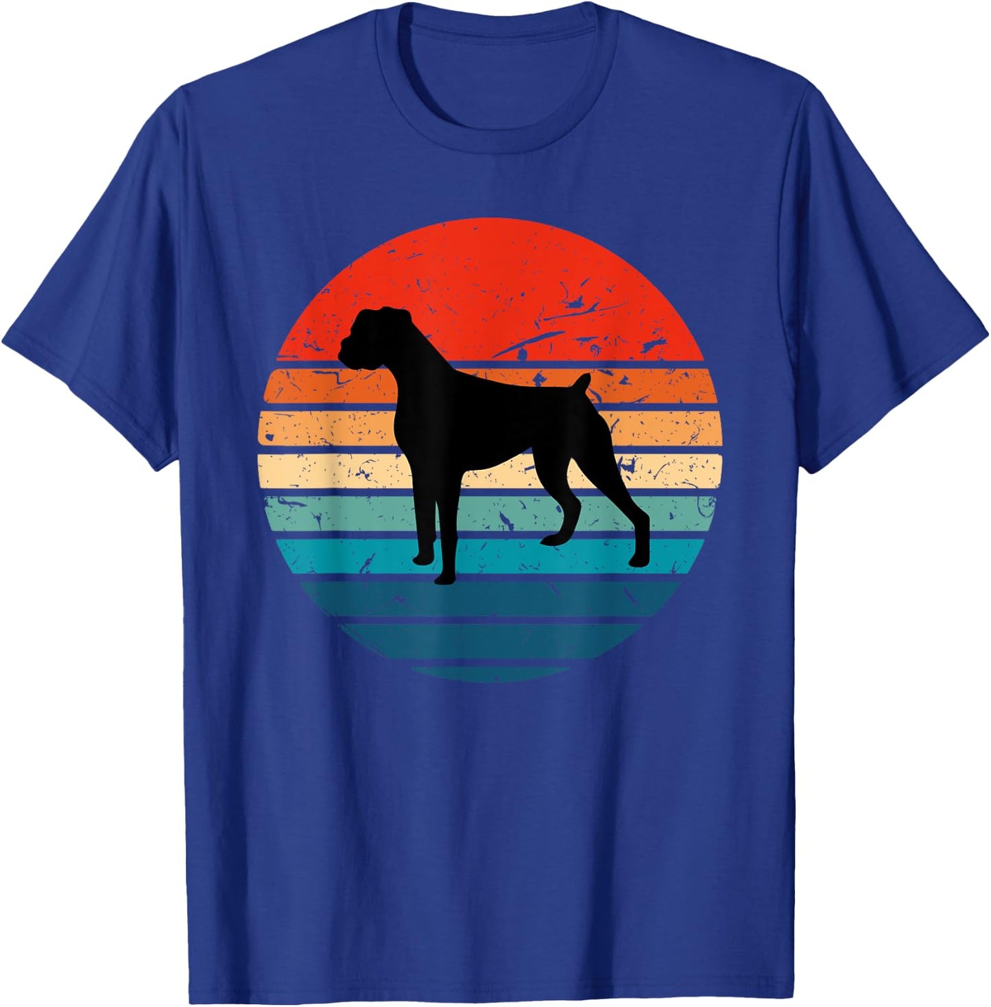 Boxer Dog Retro Vintage 70s 80s Silhouette Breed Gift T-Shirt - T-Shirt | Royal