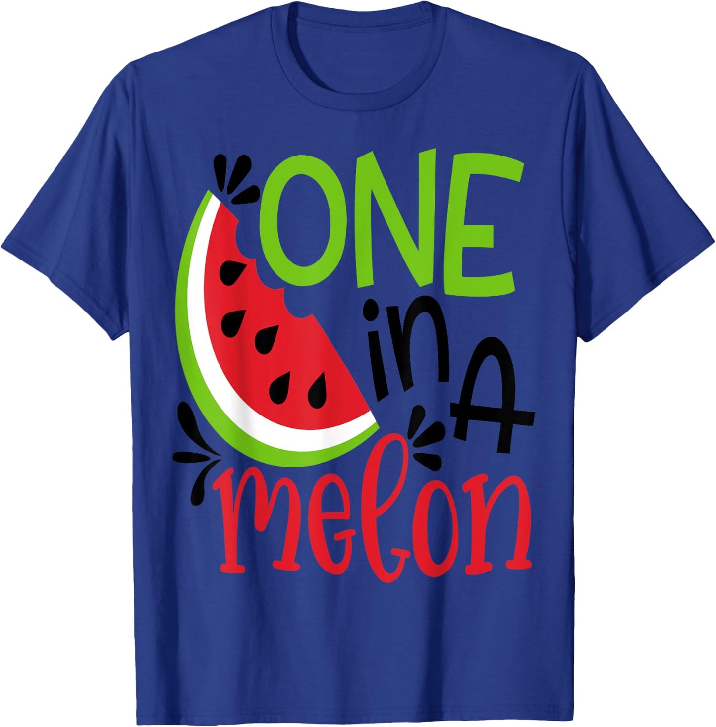 One in a Melon Adorable Cute Fun Summer Watermelon Gift T-Shirt - T-Shirt | Royal
