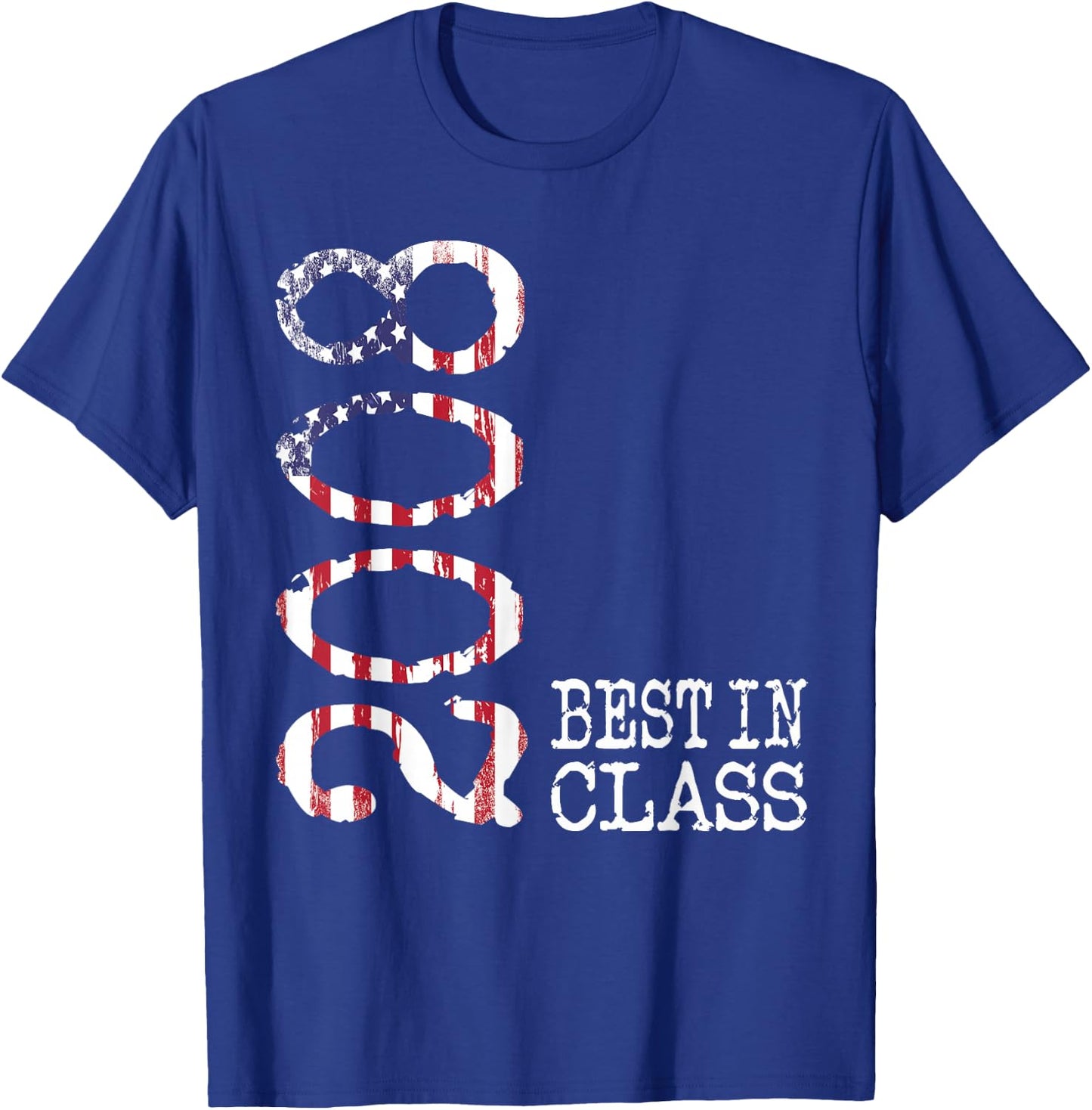 2008 Best in Class, Bold Vintage Flag 2008 Birthday Gift T-Shirt - T-Shirt | Royal