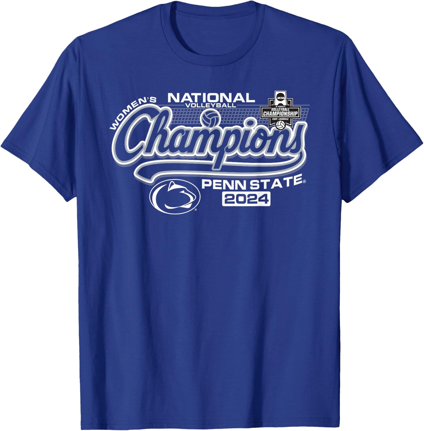Penn State Nittany Lions National Champs 2024 W Volleyball T-Shirt - T-Shirt | Royal
