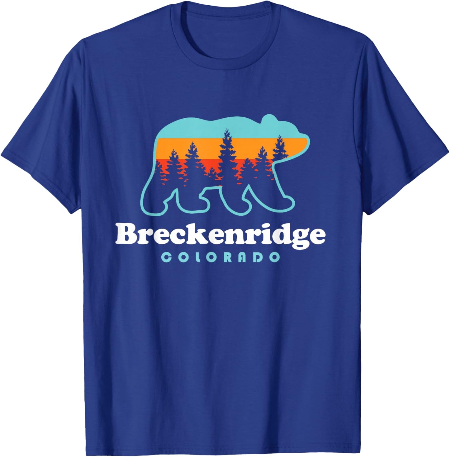 Breckenridge Colorado Bear Mountains Trees T-Shirt - T-Shirt | Royal