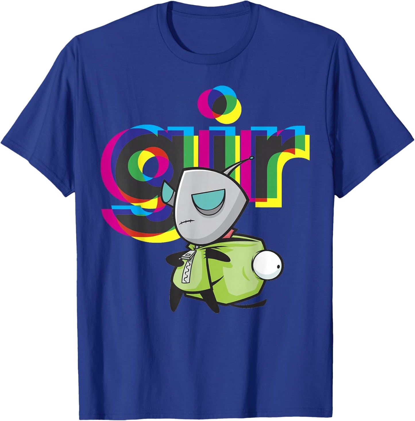 Invader Zim Gir Mask Off Colorful Power Stance Portrait T-Shirt - T-Shirt | Royal