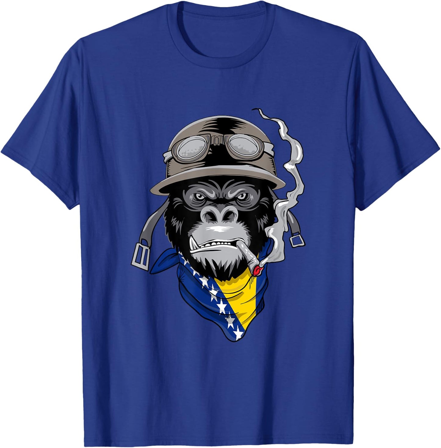 Bosnian and Herzegovinian Flag Biker Bosnia Herzegovina T-Shirt - T-Shirt | Royal