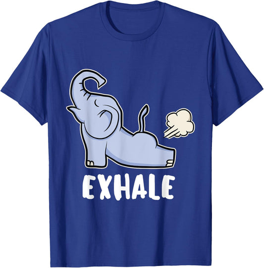 Funny Exhale Yoga Elephant For Elephant Lover Gift T-Shirt - T-Shirt | Royal