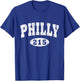 Philly 215 Shirt. Reppin Vintage Philadelphia Distressed T-Shirt - T-Shirt | Royal