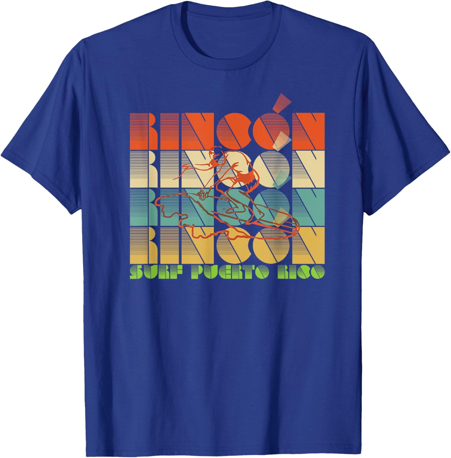Rincon Puerto Rico Vintage Surfing Graphic T-Shirt - T-Shirt | Royal