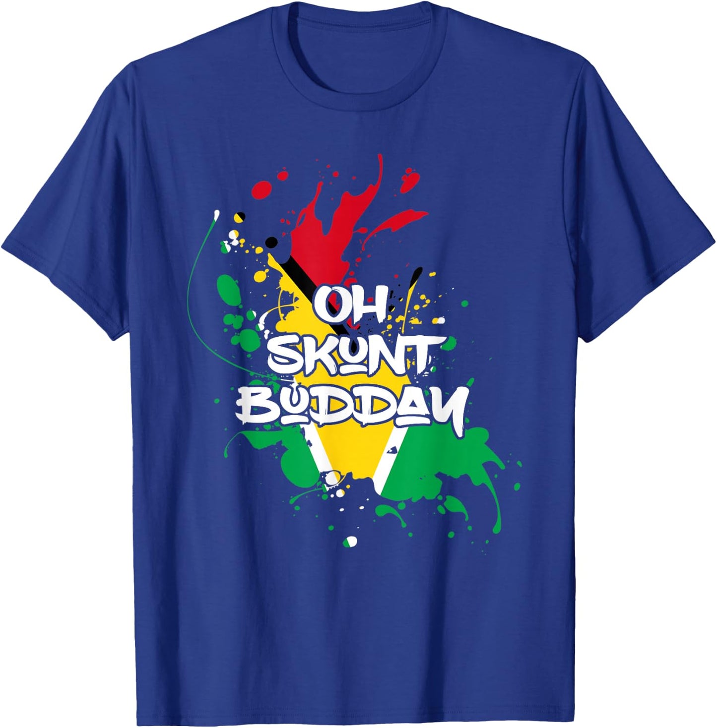 Skunt with Guyana Flag Funny Patriotic T-Shirt - T-Shirt | Royal