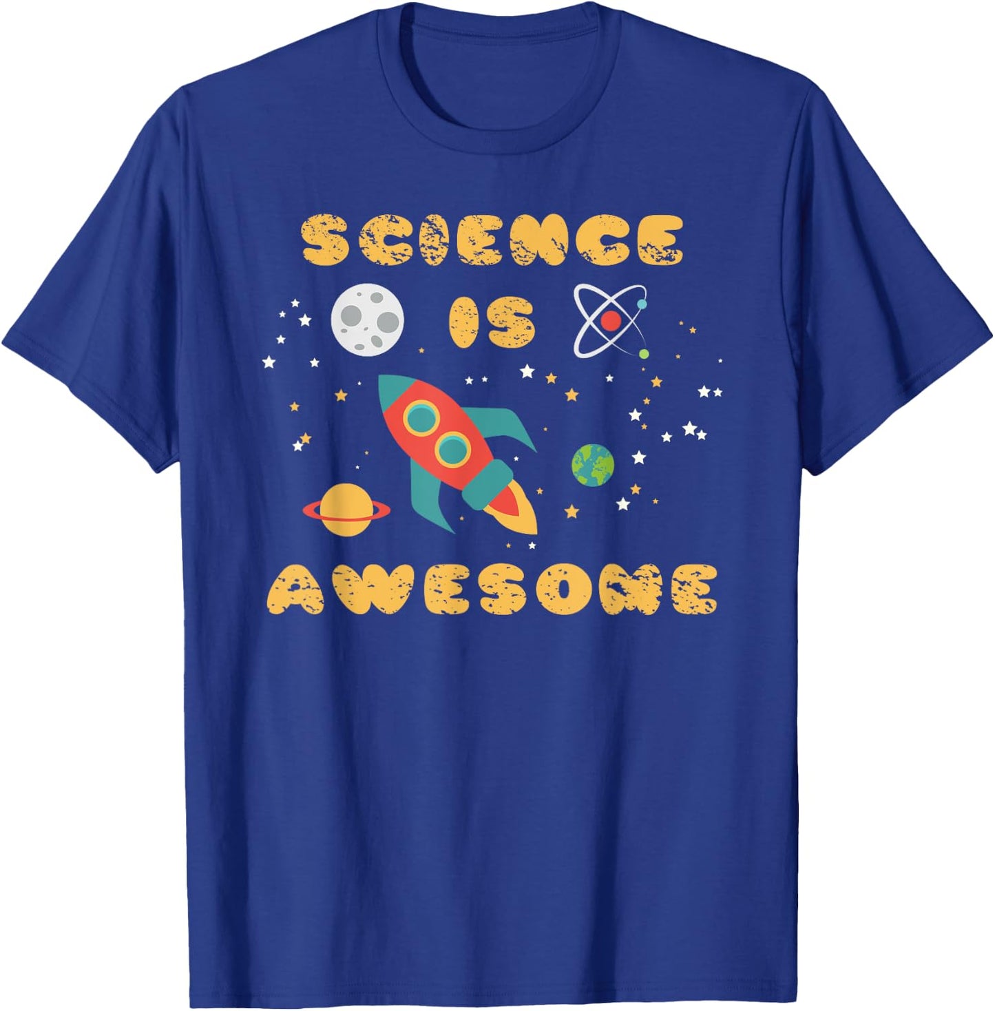 Science Is Awesome Shirt Nerd Space Ship Rocket Moon T-Shirt - T-Shirt | Royal