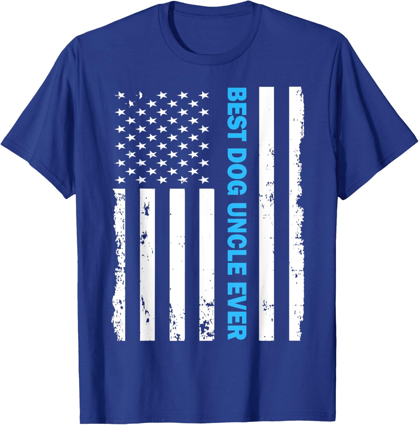 Dog Uncle Ever American Flag Gift Uncles Day Kids Men T-Shirt - T-Shirt | Royal