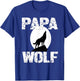 Papa Wolf Matching Family Wolves Moon Father Dad Grandpa T-Shirt - T-Shirt | Royal