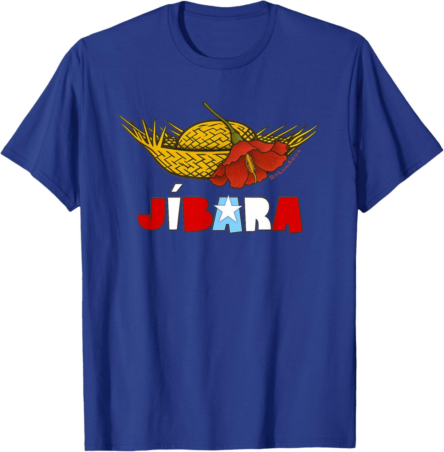 Puerto Rican Jibaro Pava Vibrant MAGA Flower Boricua Jibara T-Shirt - T-Shirt | Royal