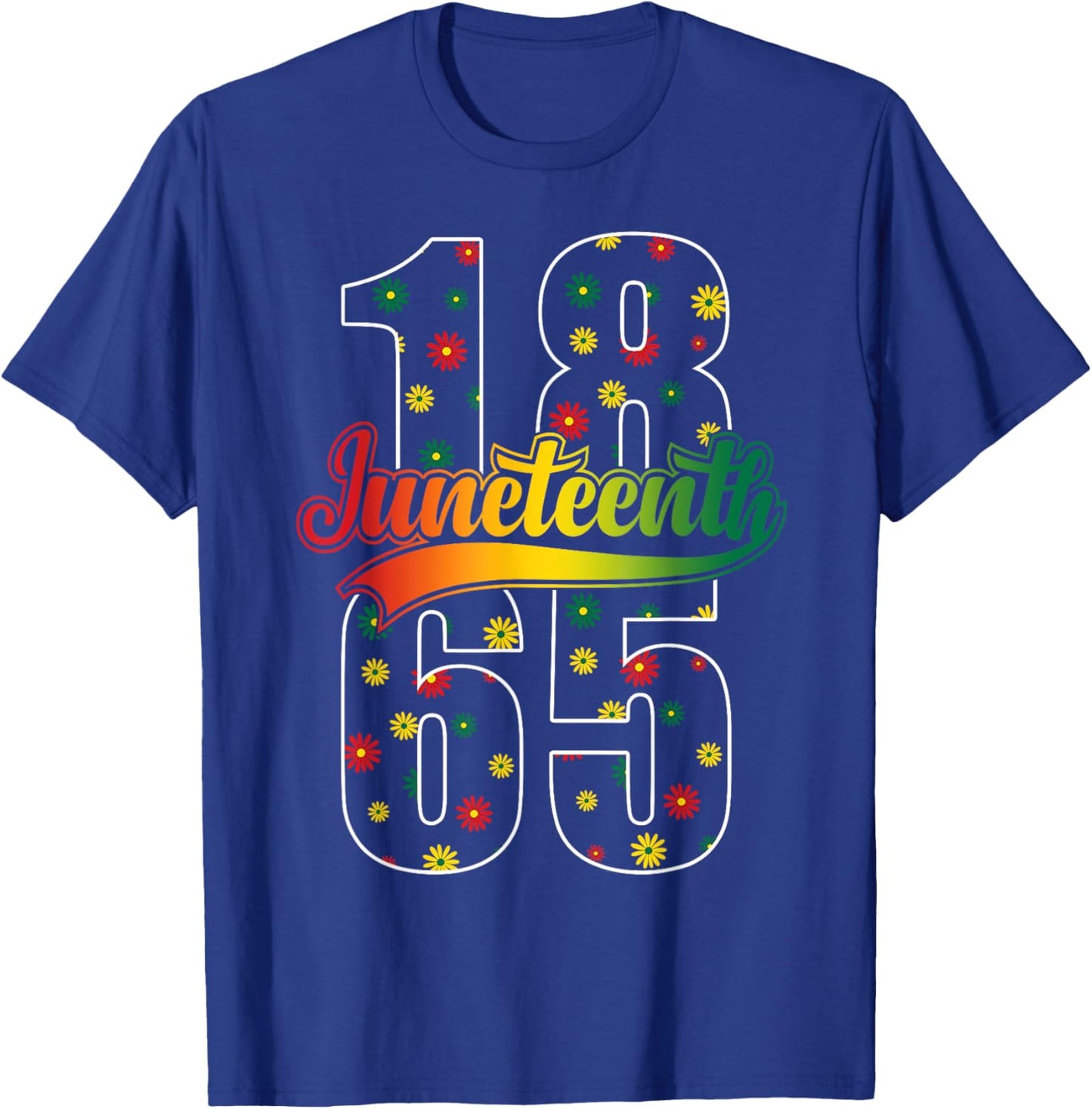 Groovy Juneteenth 1865 Flowers Celebrate Black Freedom Girls T-Shirt - T-Shirt | Royal